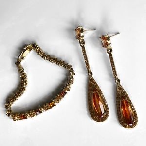 Simulated Amber/Citrine Earring & Bracelet…